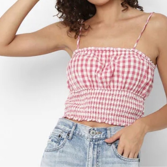 American Eagle Outfitters Tops - American Eagle Outfitters Red Gingham Adjustable Camisole Top Size Medium